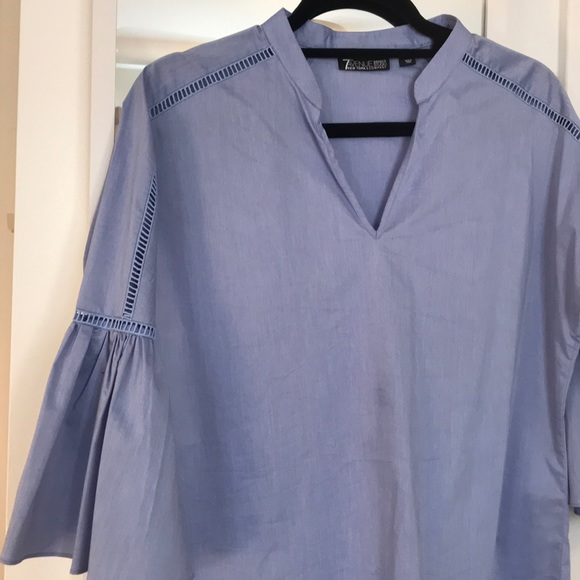 Blue Blouse with Bell Sleeves - Picture 3 of 5